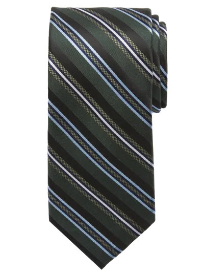 Awearness Kenneth Cole Narrow Satin Stripe Tie In Green