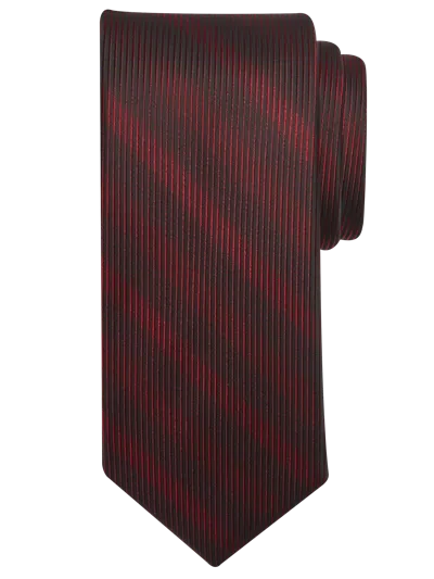 Awearness Kenneth Cole Narrow Shadow Stripe Tie Burgundy - Size: One Size