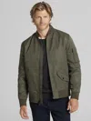 Awearness Kenneth Cole Satin Bomber Jacket Olive - Size: Small In Green