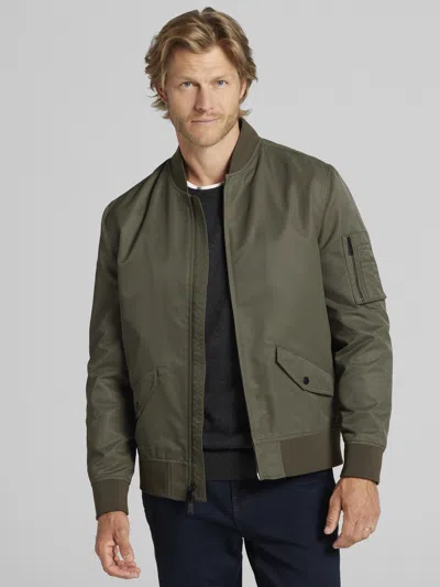 Awearness Kenneth Cole Satin Bomber Jacket Olive - Size: Small In Green