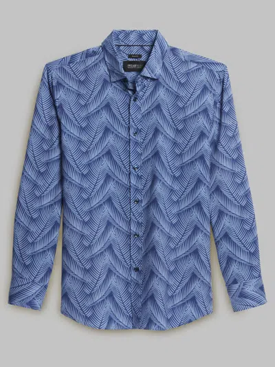 Awearness Kenneth Cole Slim Fit 4-way Stretch Button Up Shirt In Blue