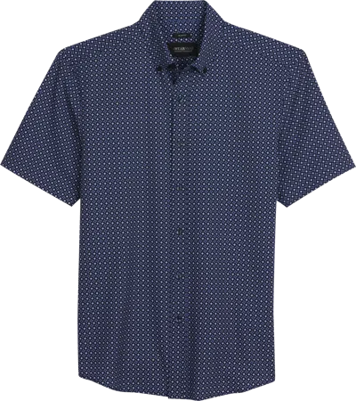Awearness Kenneth Cole Slim Fit 4-way Stretch Button Up Shirt In Blue