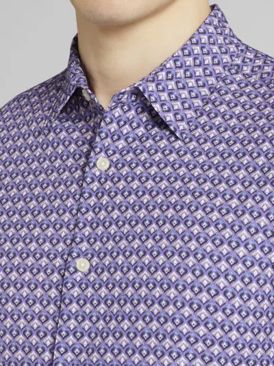 Awearness Kenneth Cole Slim Fit 4-way Stretch Button Up Shirt In Purple