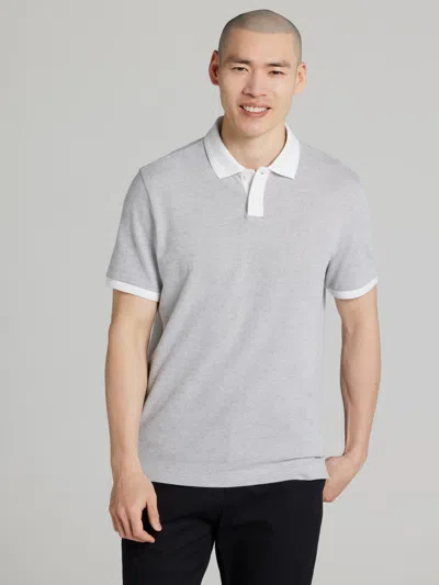 Awearness Kenneth Cole Slim Fit Jacquard Polo In White
