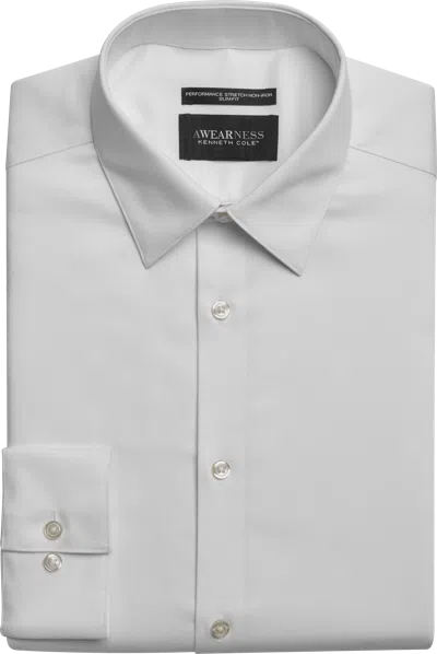 Awearness Kenneth Cole Slim Fit Performance Point Collar Dress Shirt In Gray