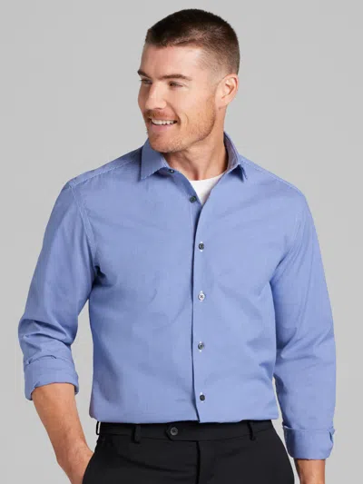 Awearness Kenneth Cole Slim Fit Stretch Micro Check Dress Shirt Bright In Blue