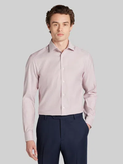 Awearness Kenneth Cole Slim Fit Stripe Dress Shirt Burgundy - Size: 17 1/2 34/35 In Red