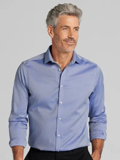 Awearness Kenneth Cole Big & Tall Men's Slim Fit Ultra Performance Stretch Dress Shirt Bright In Blue