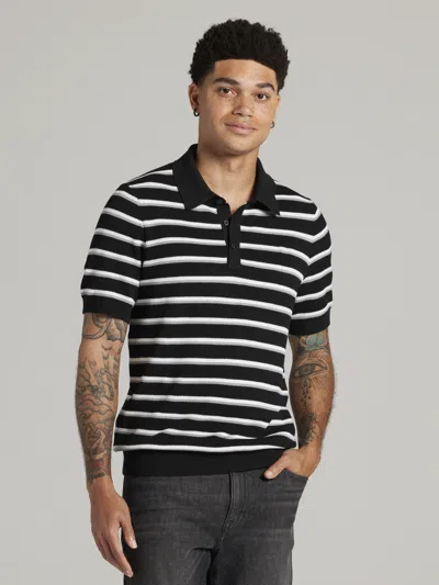 Awearness Kenneth Cole Stripe Polo Sweater In Black