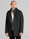 Awearness Kenneth Cole Wool Blend Car Coat Salt & Amp; Pepper - Size: Small In Black