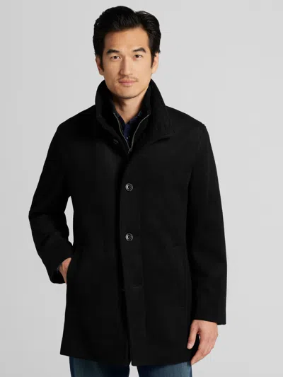 Awearness Kenneth Cole Wool Blend Car Coat With Bib In Black