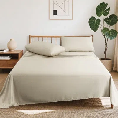 Awesome Home 100% Rayon From Bamboo Sheet Set In Cream