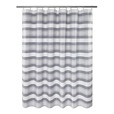 Awesome Home Beach Stripe Shower Curtain In Blue