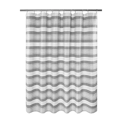 Awesome Home Beach Stripe Shower Curtain In Gray