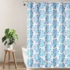 Awesome Home Boho Floral Dobby Shower Curtain In Blue
