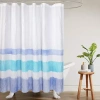 Awesome Home Crinkle Stripe Recycled Shower Curtain In Blue