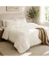 Awesome Home Linen Solid Comforter Set In White
