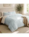 Awesome Home Linen Solid Comforter Set In Green