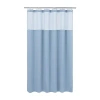 Awesome Home Polyester Waffle Snap In Liner Shower Curtain Set In Blue