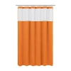 Awesome Home Polyester Waffle Snap In Liner Shower Curtain Set In Orange