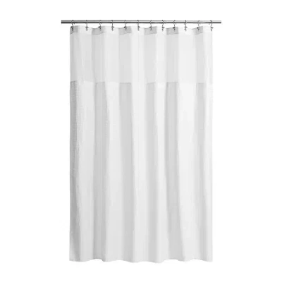 Awesome Home Polyester Waffle Snap In Liner Shower Curtain Set In White