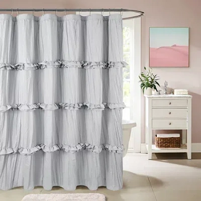 Awesome Home Recycled Ruffles And Pleats Shower Curtain In Gray
