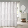 Awesome Home Recycled Ruffles And Pleats Shower Curtain In White