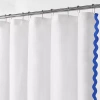 Awesome Home Scalloped Woven Fabric Shower Curtain In Blue
