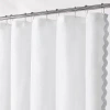 Awesome Home Scalloped Woven Fabric Shower Curtain In Gray