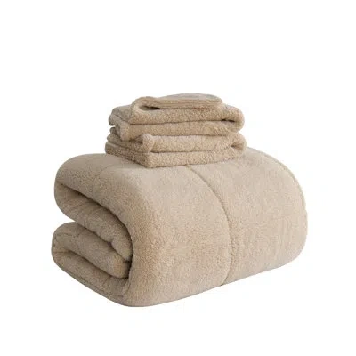 Awesome Home Sherpa To Sherpa Comforter Set In Neutral