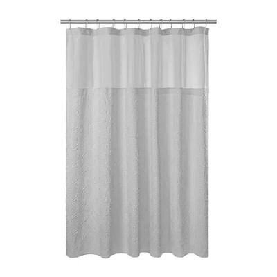 Awesome Home Starburst Snap In Liner Hooks Shower Curtain Set In Gray