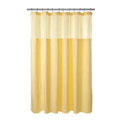 Awesome Home Starburst Snap In Liner Hooks Shower Curtain Set In Yellow