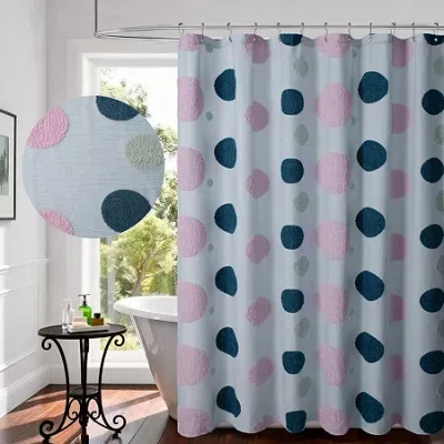 Awesome Home Tufted Circle Shower Curtain In Multi
