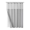 Awesome Home Waterproof Poly Snap In Liner Shower Curtain Set In Gray