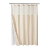 Awesome Home Waterproof Poly Snap In Liner Shower Curtain Set In Sand