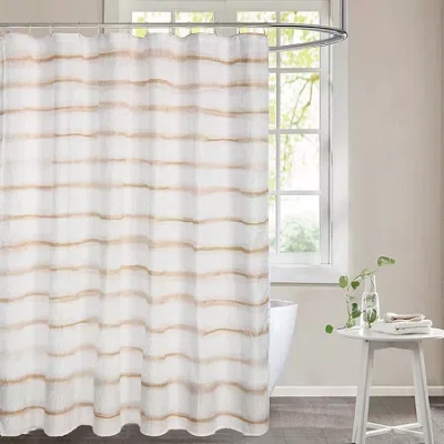 Awesome Home Wavy Stripe Recycled Shower Curtain In Multi