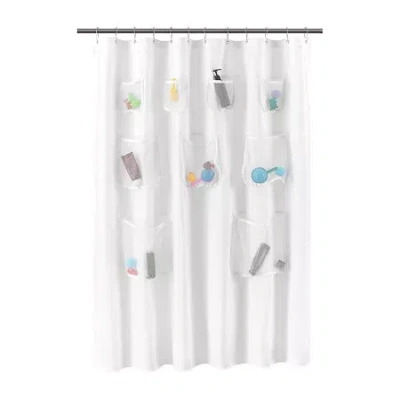Awesome Home With Mesh Pockets Shower Curtain In White
