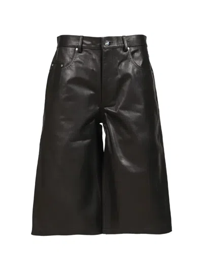 Awge Baggy Leather Shorts In Red