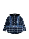 Awge Mens Dark Check Workwear Flannel Check Cotton-blend Jacket In Animal Print