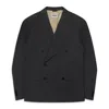 Awge Double-breasted Blazer Grey In 50