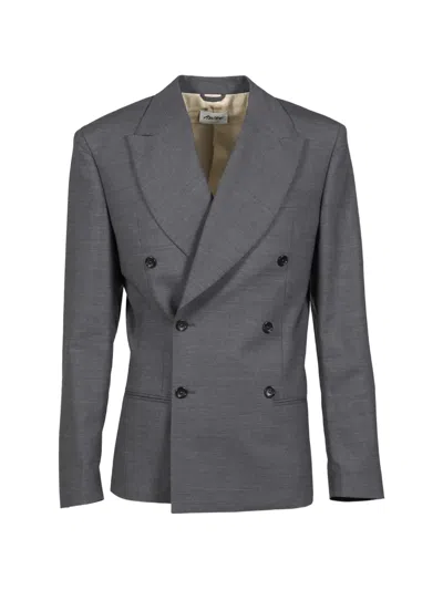 Awge Double-breasted Peaked-lapel Blazer In Black