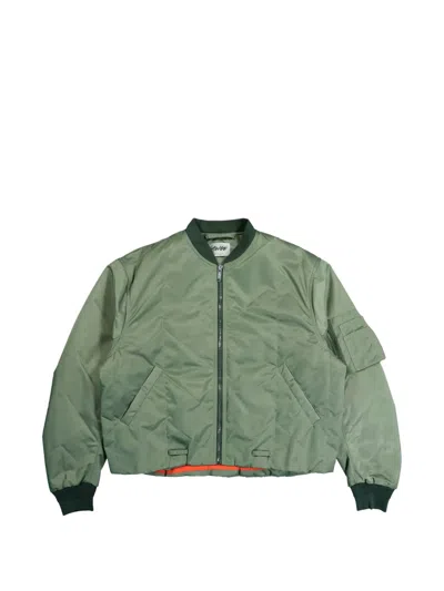 Awge Geometric Quilted Bomber Jacket In Burgundy