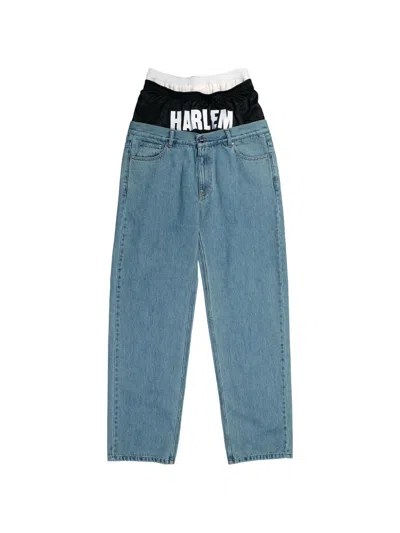 Awge Harlem Layered Jeans In Blue
