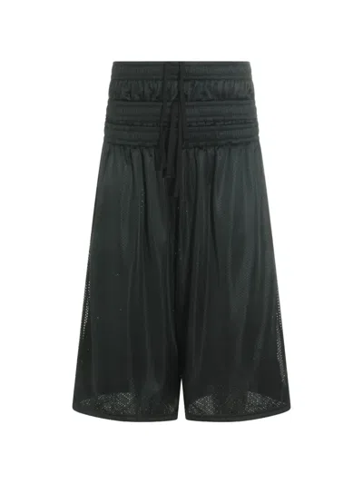 Awge Logo-patch Mesh Shorts In Black