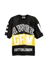 Awge Logo-print Mesh-panel T-shirt In Black