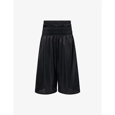 Awge Mens Stacked Woven-jersey Shorts Black