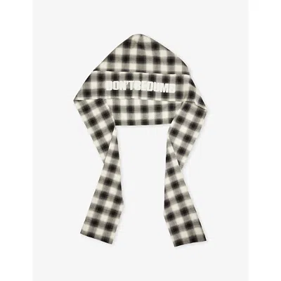 Awge Mens Check-pattern Cotton Durag Scarf In Black