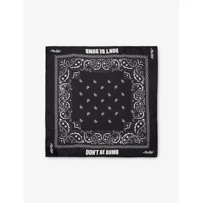 Awge Mens Don't Be Dumb Silk-blend Bandana Paisley Black