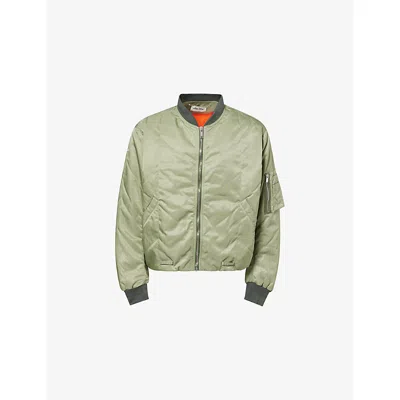 Awge Mens Cangiante Long-sleeve Woven Bomber Jacket Iridescent Green