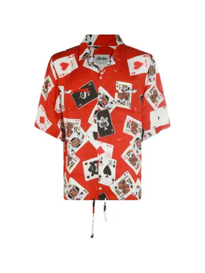 Awge Playing-card-print Short-sleeve Shirt In Red